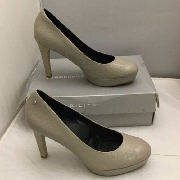 Rockport Janae Platform Pump in Cobblestone B3 - Picture 1 of 8